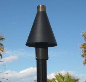 Portable Black Cone Gas Tiki Torch - Outdoor Fire and Patio
