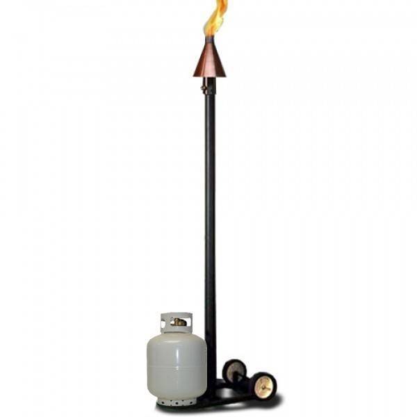 Portable Copper Cone Gas Tiki Torch - Outdoor Fire and Patio