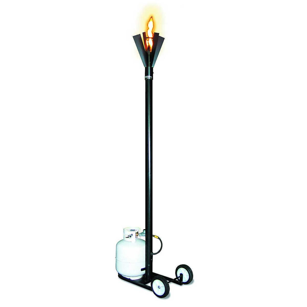 Portable Fin Style Gas Tiki Torch - Outdoor Fire and Patio