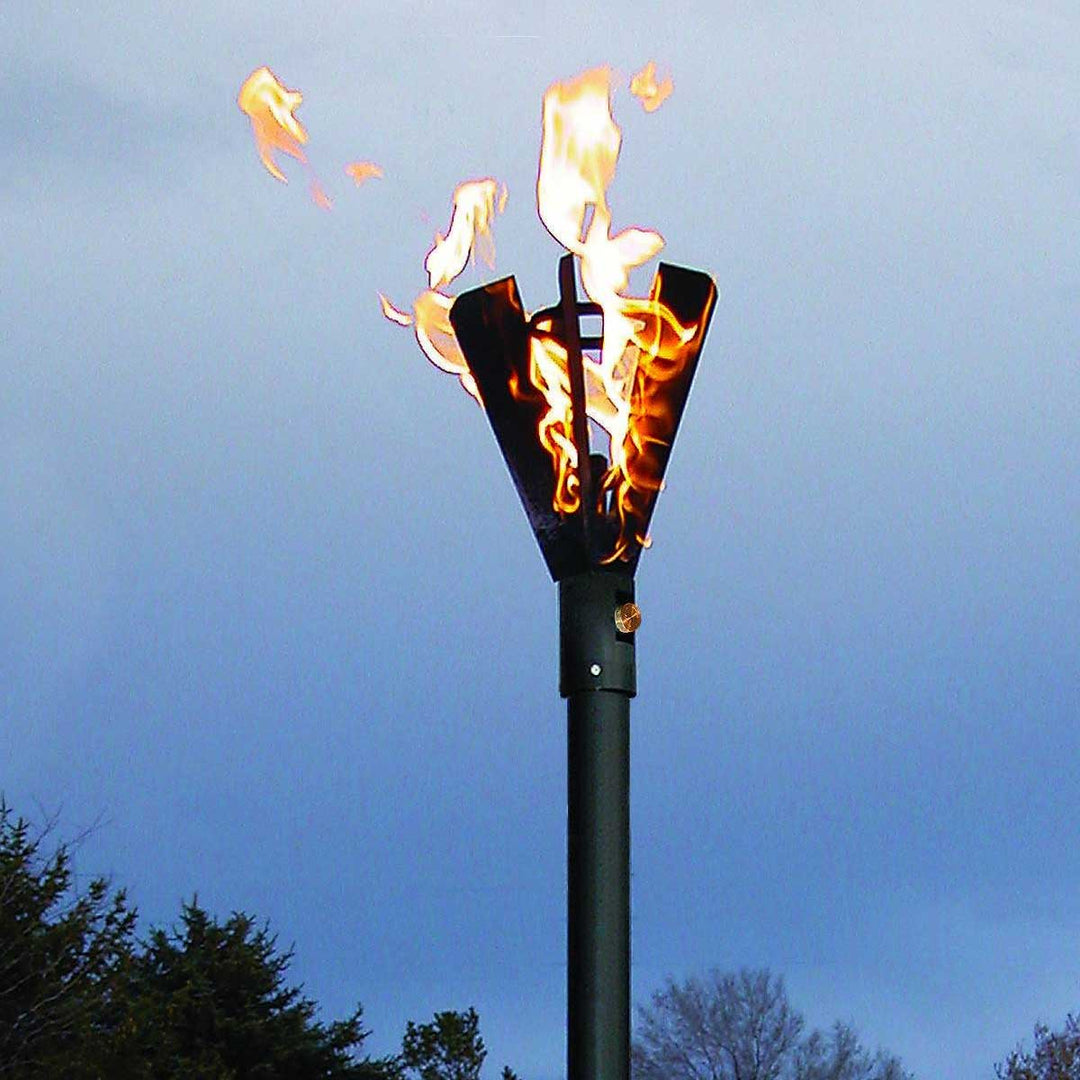 Portable Fin Style Gas Tiki Torch - Outdoor Fire and Patio