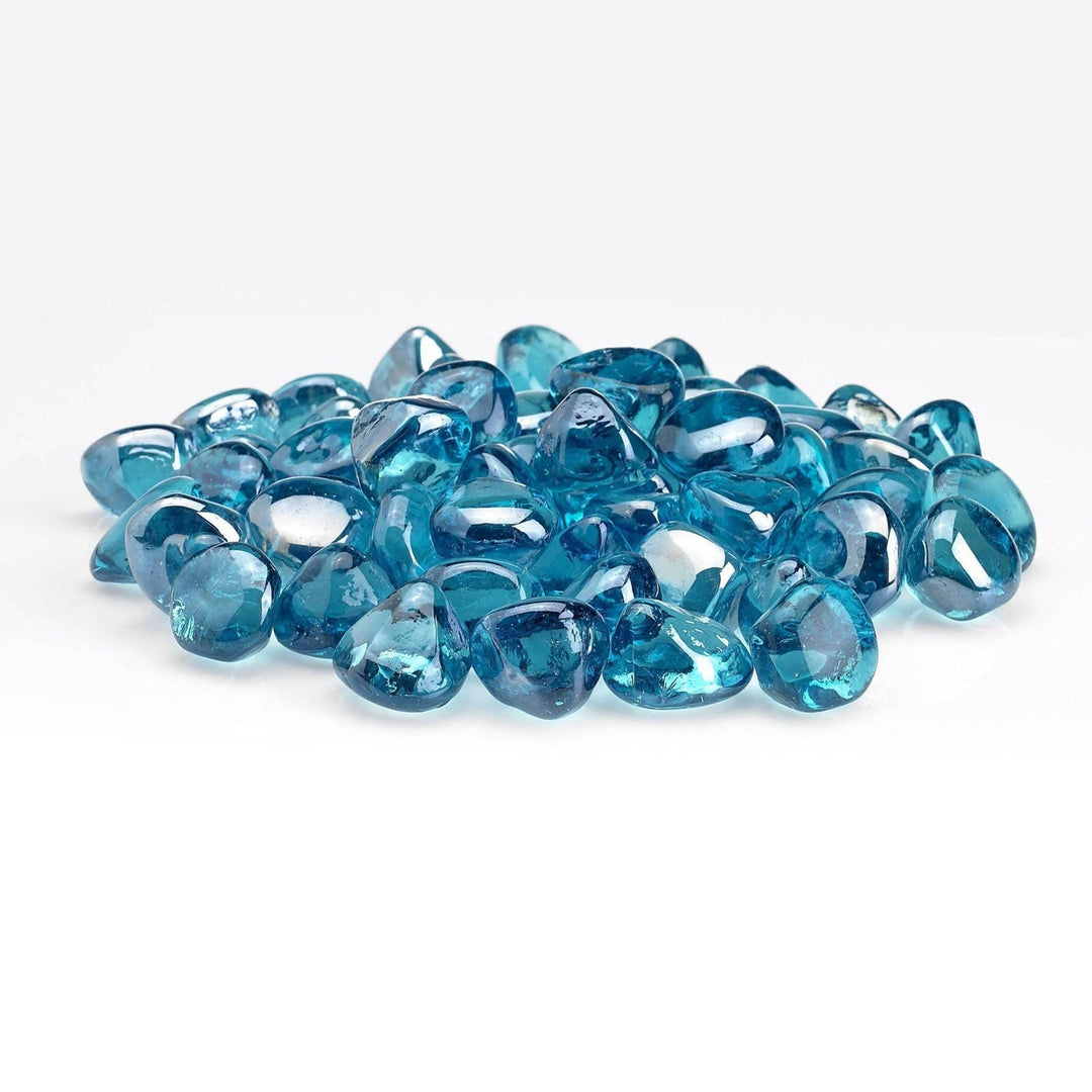 Powder Blue Luster Zircon Fire Glass - Outdoor Fire and Patio