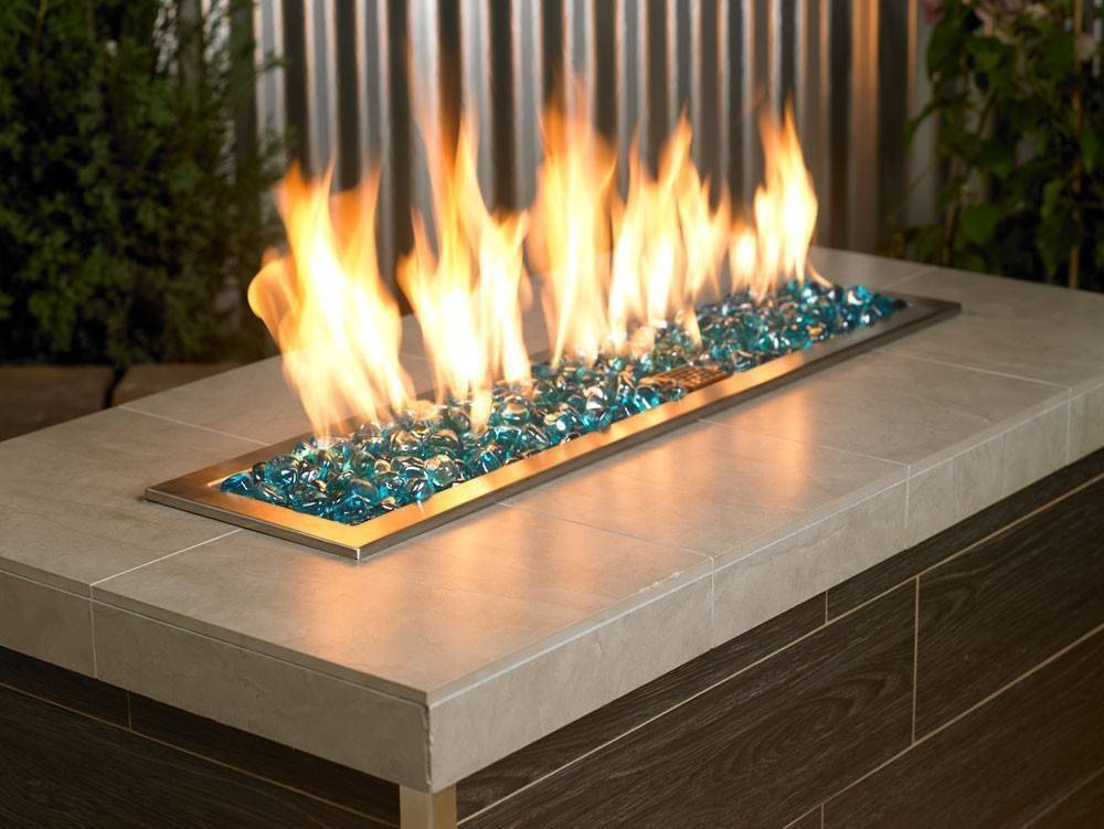 Powder Blue Luster Zircon Fire Glass - Outdoor Fire and Patio