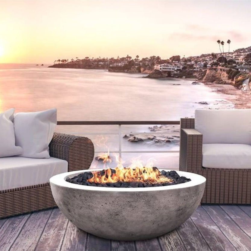 Prism Hardscapes Moderno 4 | 48" Concrete Fire Bowl - Outdoor Fire and Patio