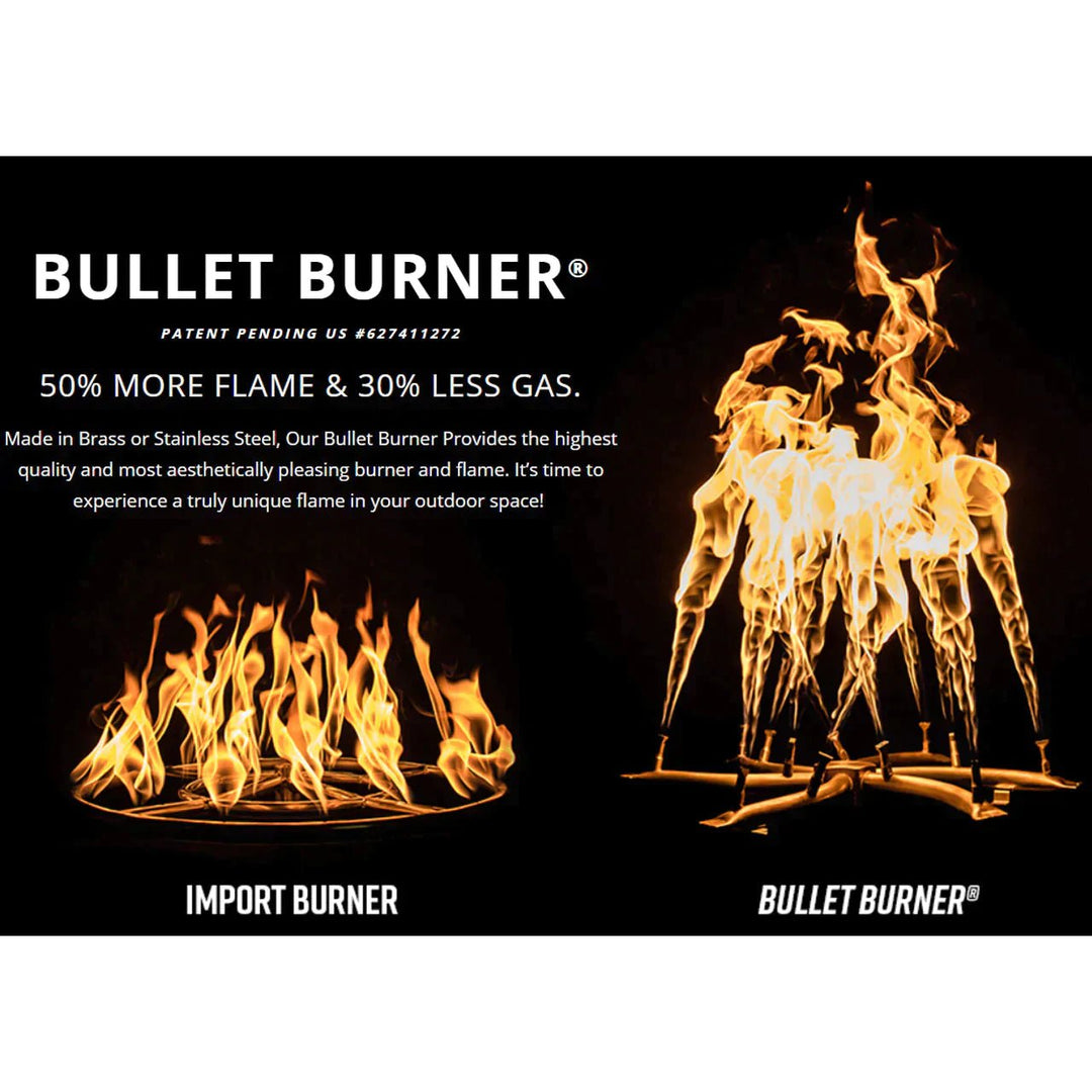 Rectangle Stainless Steel Bullet Burner - Outdoor Fire and Patio