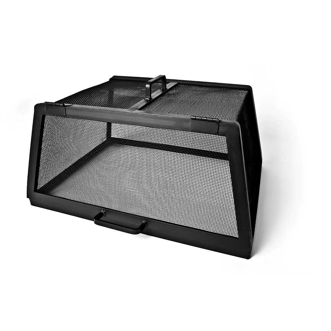 Rectangular Fire Pit Screen with Hinged Door - Stainless Steel - Outdoor Fire and Patio