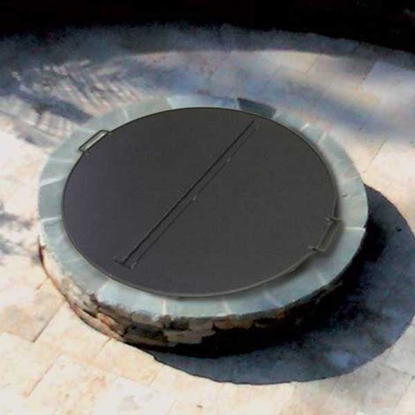 Round Fire Pit Cover Snuffer - Outdoor Fire and Patio