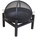 Load image into Gallery viewer, Round Steel Wood Fire Pit with Grate - Outdoor Fire and Patio