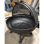 Load image into Gallery viewer, Round Steel Wood Fire Pit with Grate - Outdoor Fire and Patio