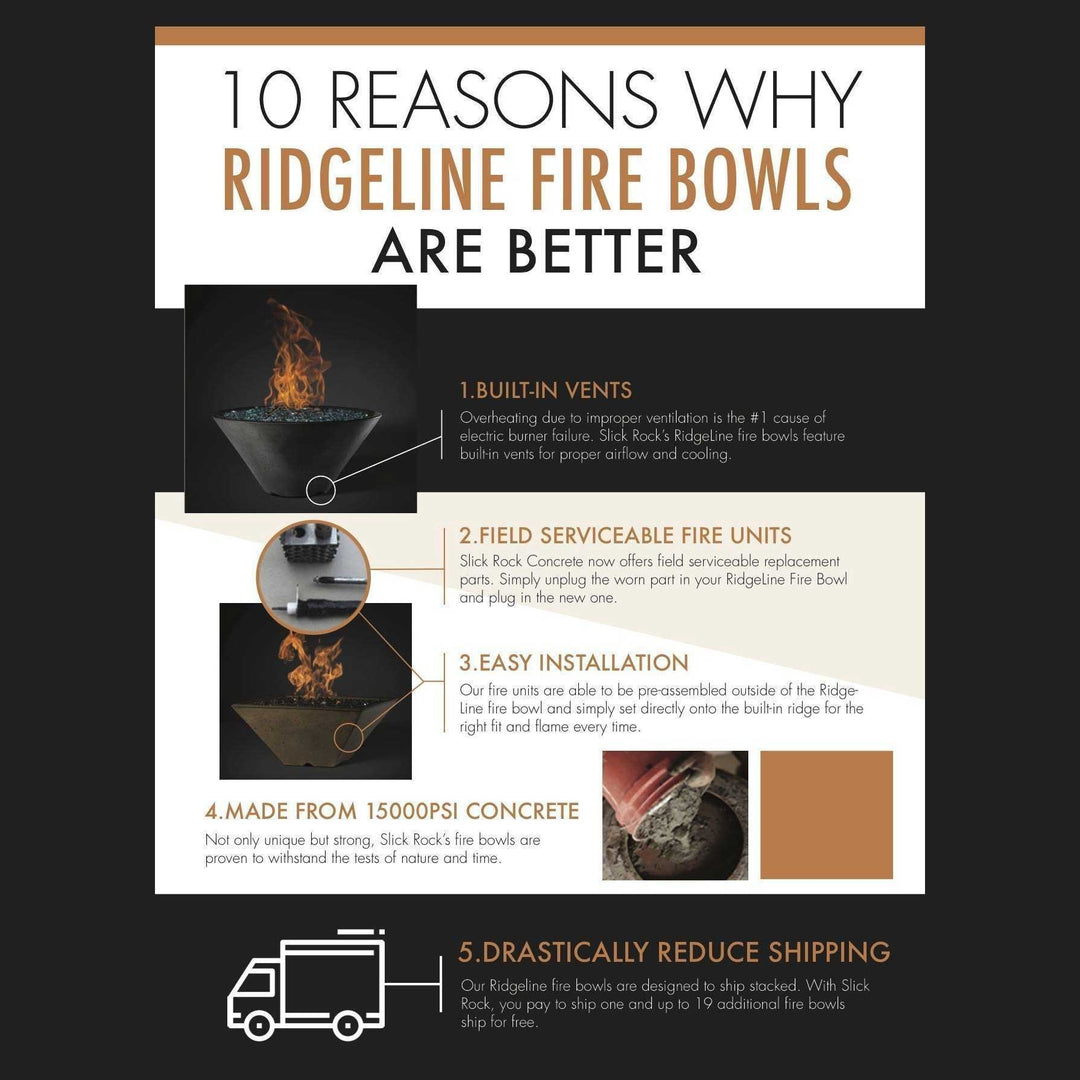 Slick Rock Concrete 36" Horizon Fire Table - Outdoor Fire and Patio