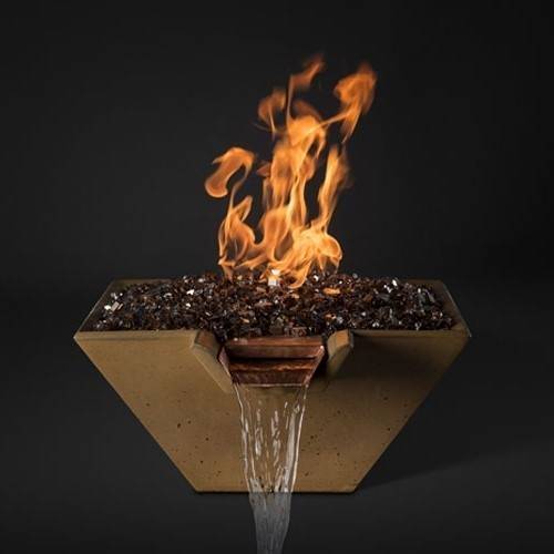 Slick Rock Concrete Cascade Fire & Water Bowl Square - Outdoor Fire and Patio