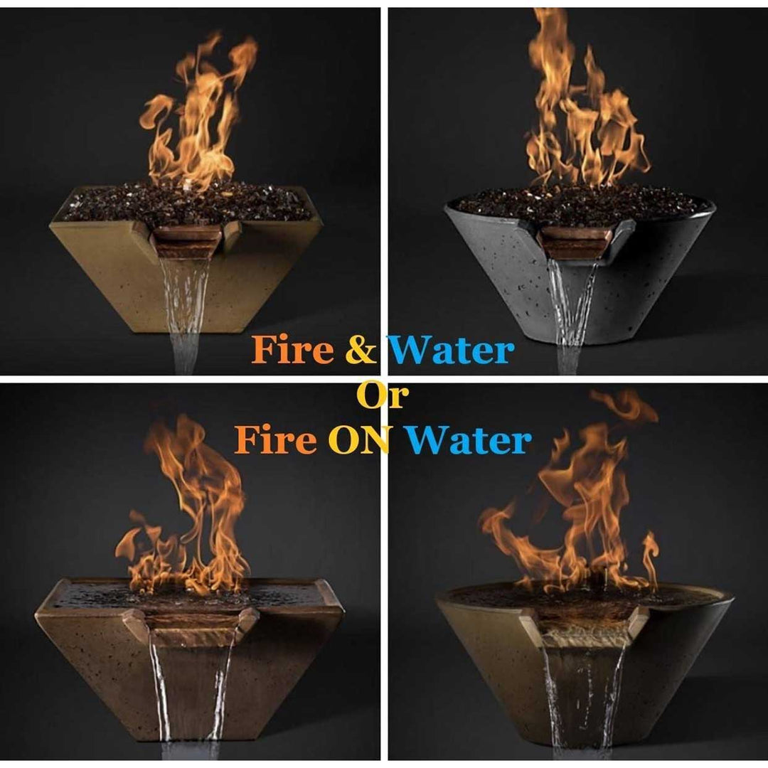Slick Rock Concrete Cascade Fire & Water Bowl Square - Outdoor Fire and Patio