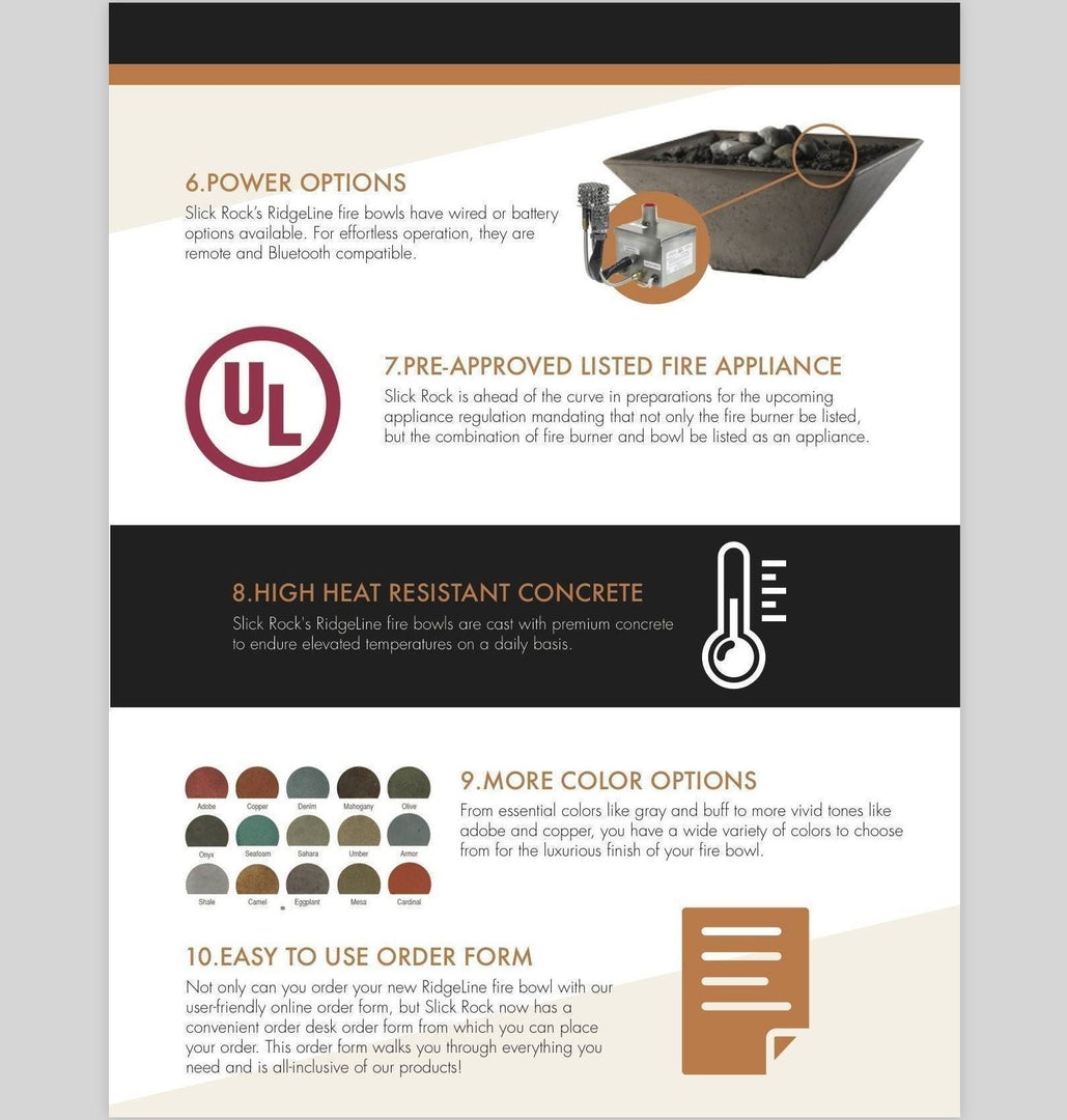 Slick Rock Concrete Fire Bowl 60" Oasis Oval - Outdoor Fire and Patio