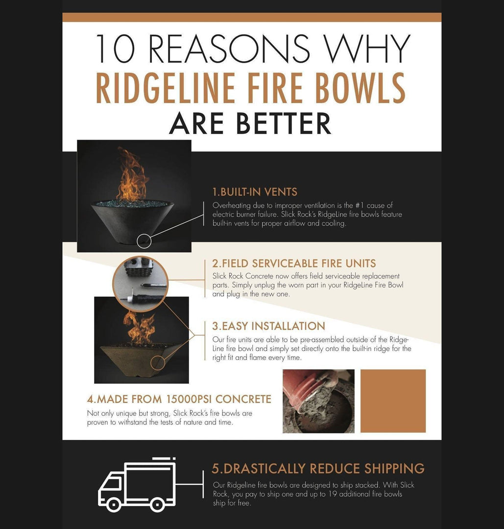 Slick Rock Concrete Fire Bowl - Ridgeline Square - Outdoor Fire and Patio