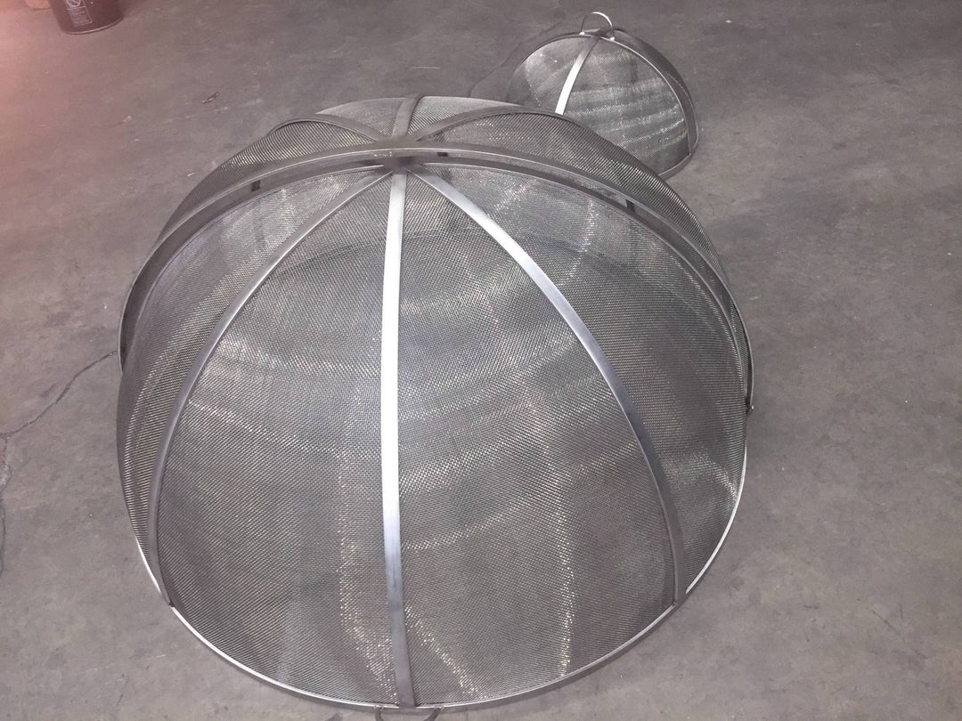 Square Fire Pit Screen with Hinged Door - Stainless Steel - Outdoor Fire and Patio