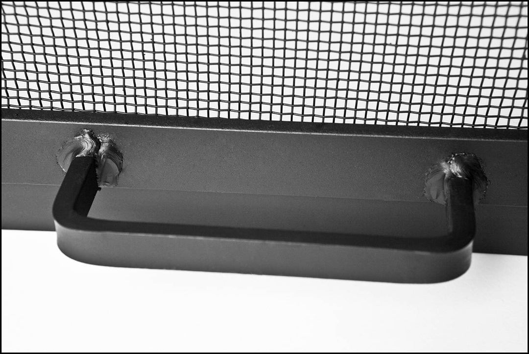 Square Fire Pit Screen with Hinged Door - Stainless Steel - Outdoor Fire and Patio
