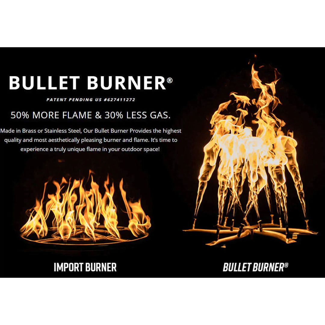 Square Stainless Steel Bullet Burner - Outdoor Fire and Patio