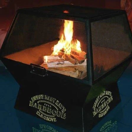 Square Steel Wood Fire Pit with Grate - Outdoor Fire and Patio