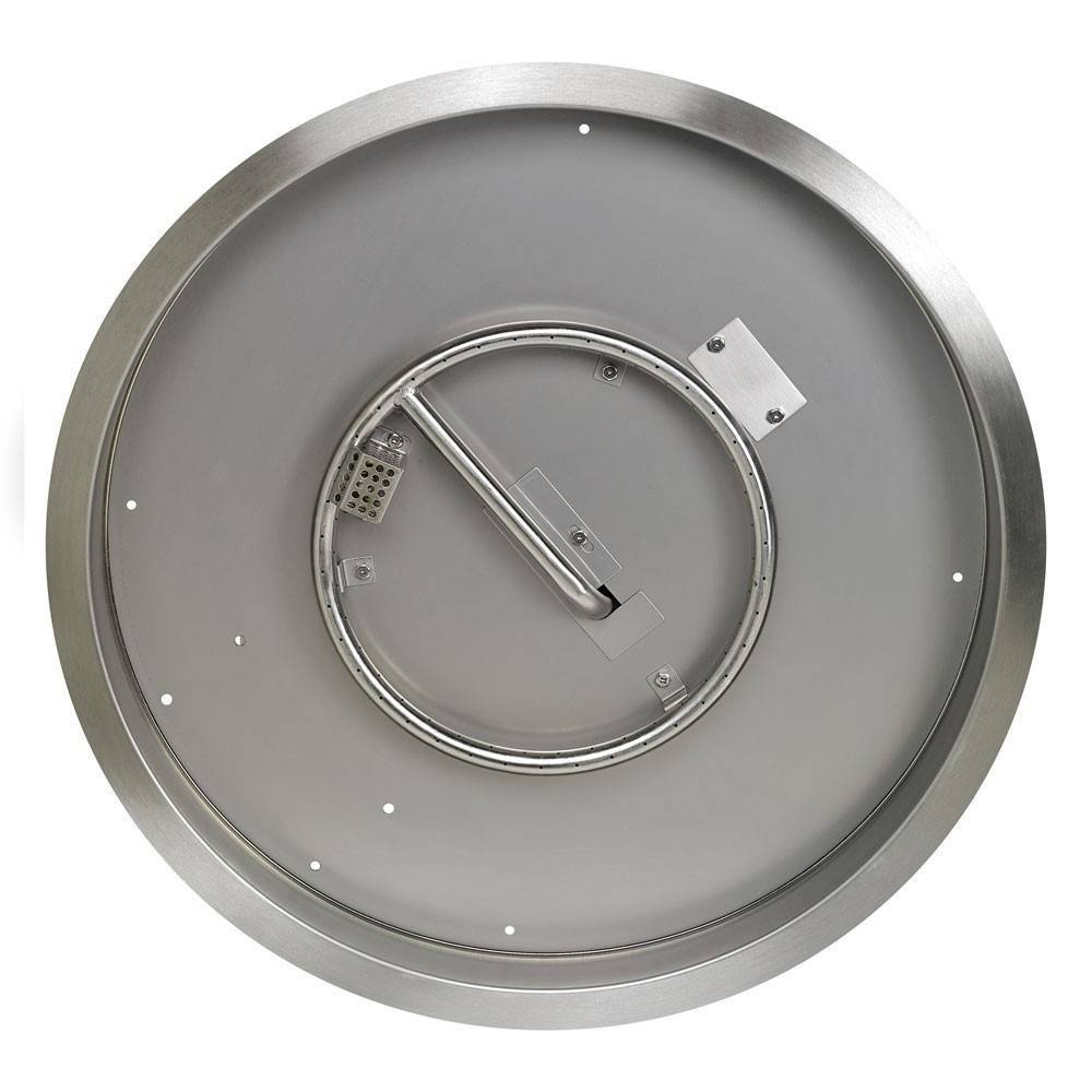 19" Round Stainless Steel Drop-in Fire Pit Pan With Flame Sensor Ignition kit - CSA Certified