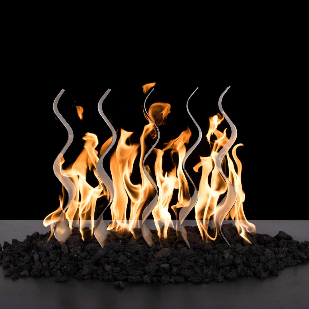 Stainless Steel Fire Waves - Includes Burner - Outdoor Fire and Patio