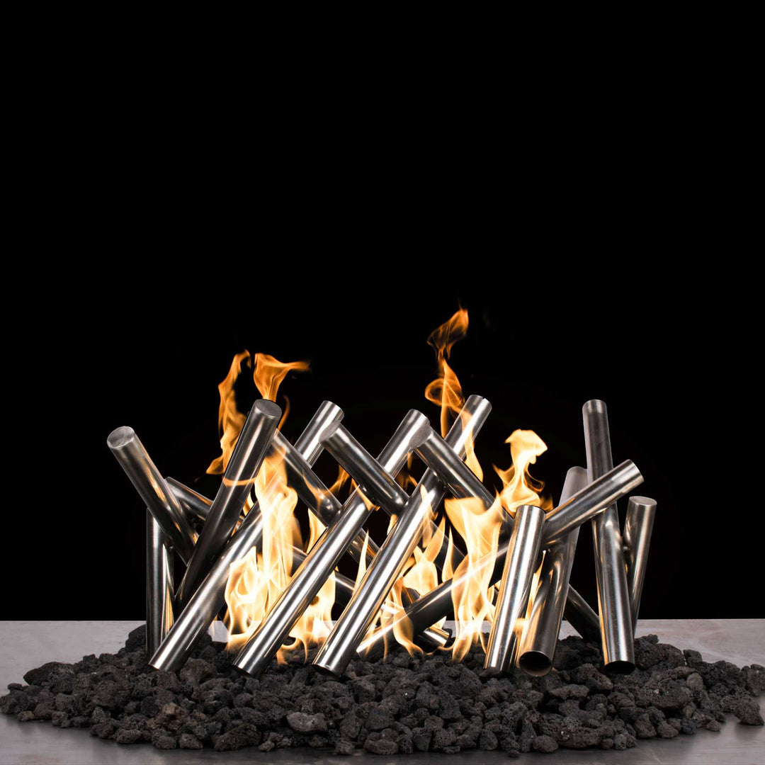 Stainless Steel Polished Logs | Modern Fire Accents
