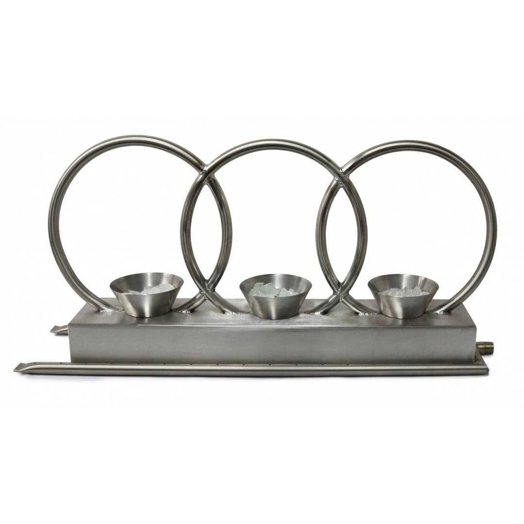 Stainless Steel Treble Fire Rings - Includes Burner - Outdoor Fire and Patio