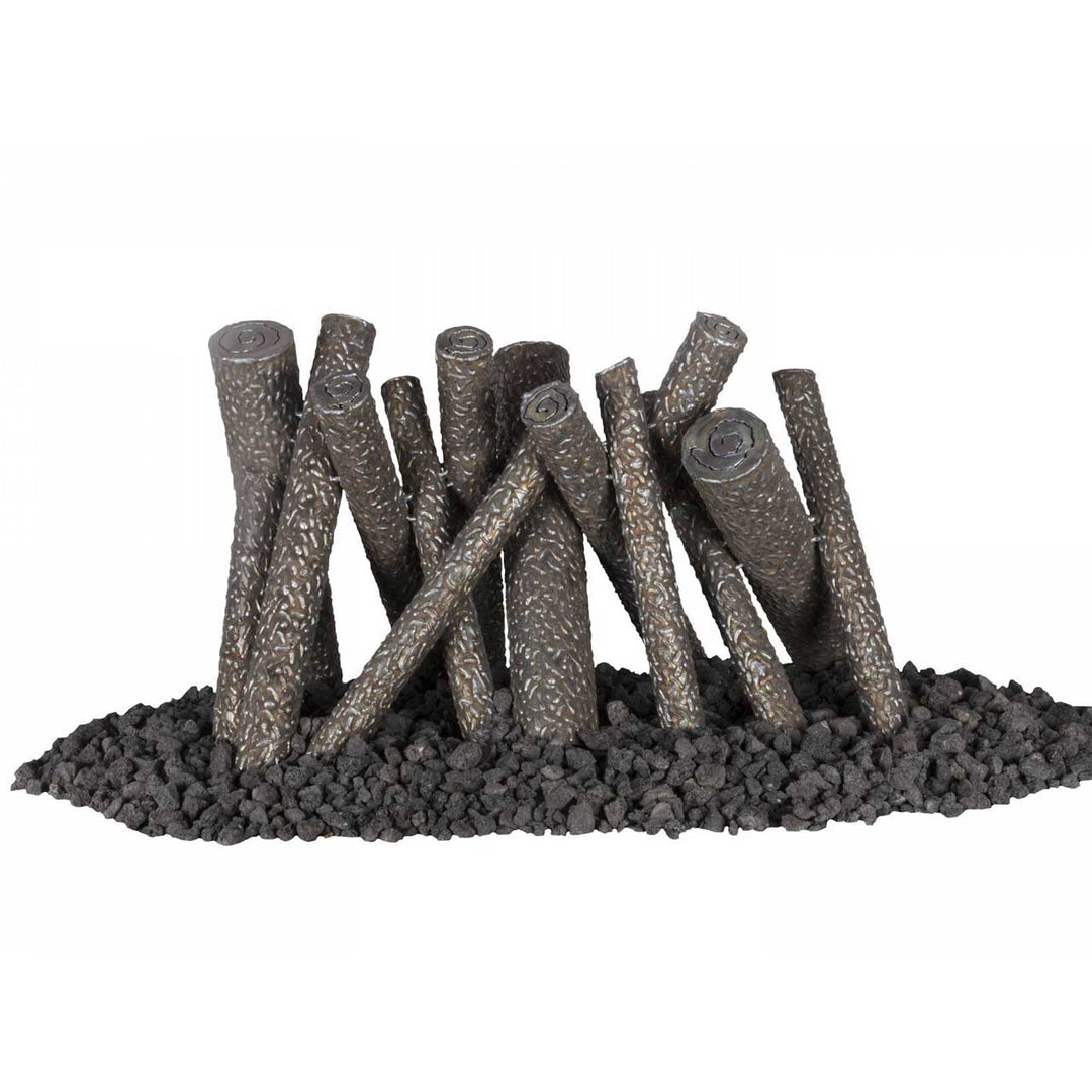 Steel Upright Logs - Sets Over Existing Burner - Outdoor Fire and Patio