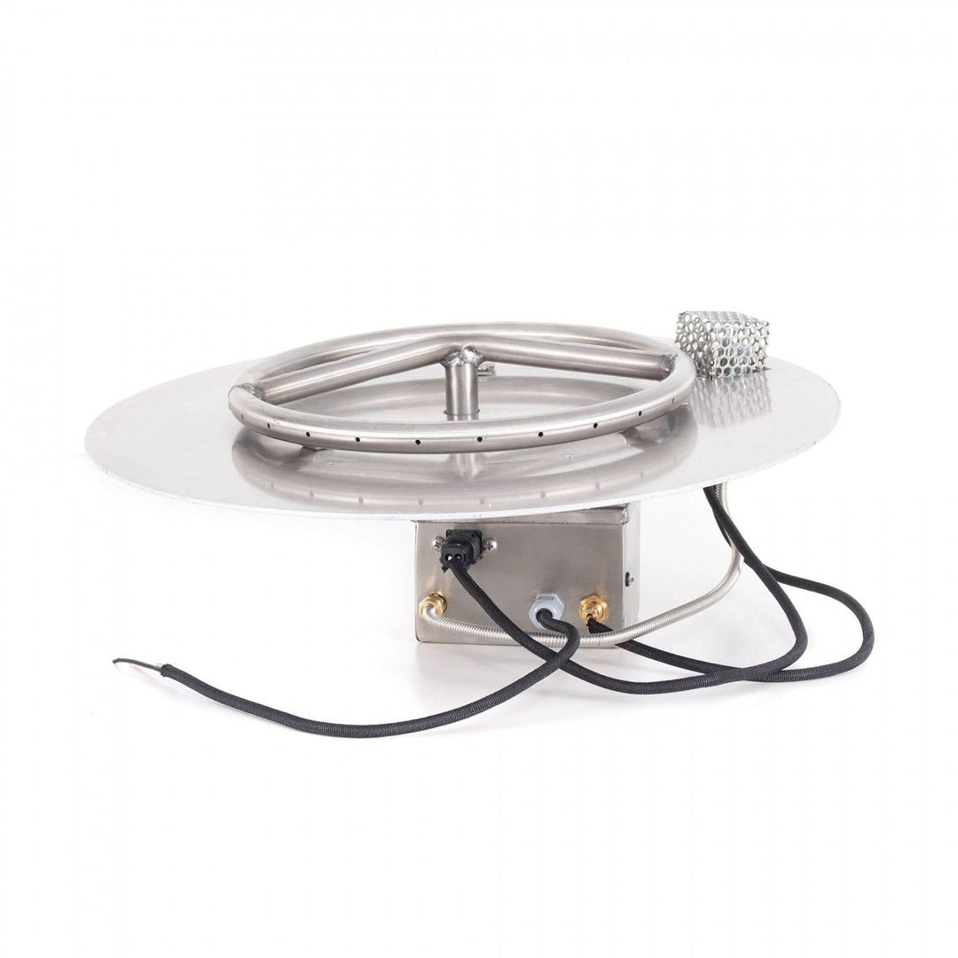The Outdoor Plus Round Stainless Steel Flat Pan 12" & Round Burner 6" - Outdoor Fire and Patio