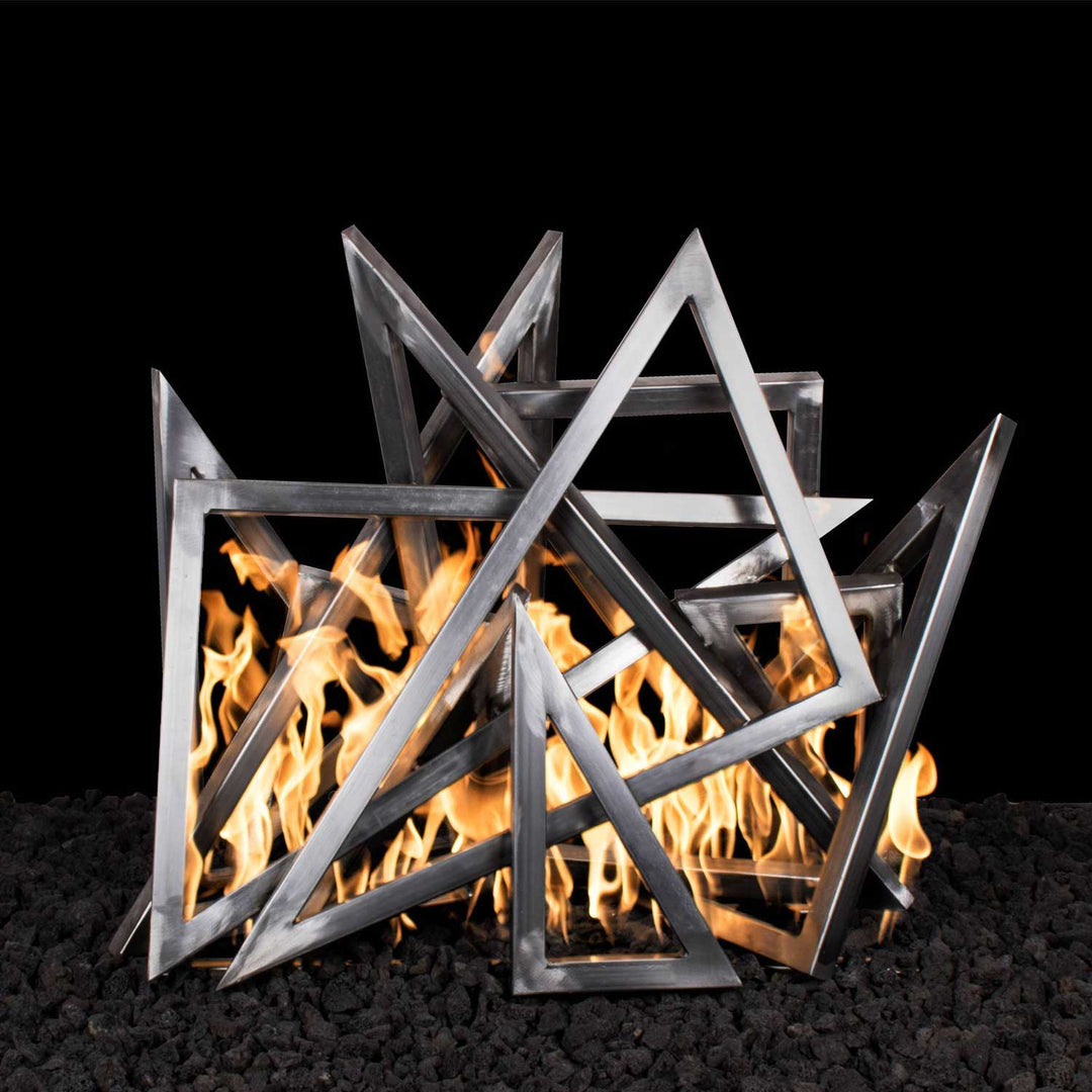 Steel Triangle Sculpture - Sets Over Existing Burner | Starting at - Outdoor Fire and Patio