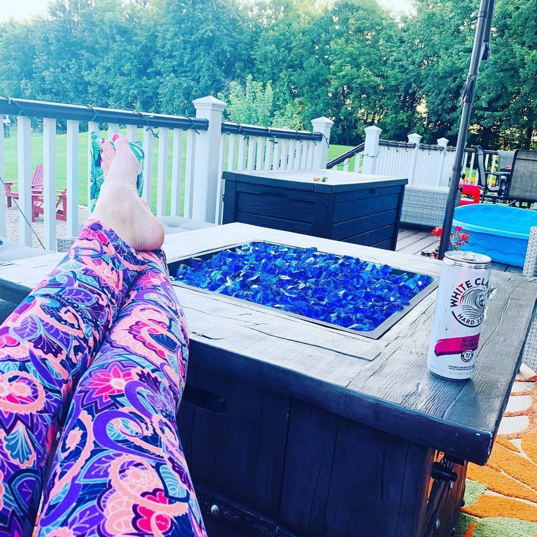 Turquoise Fire Pit Glass - Outdoor Fire and Patio