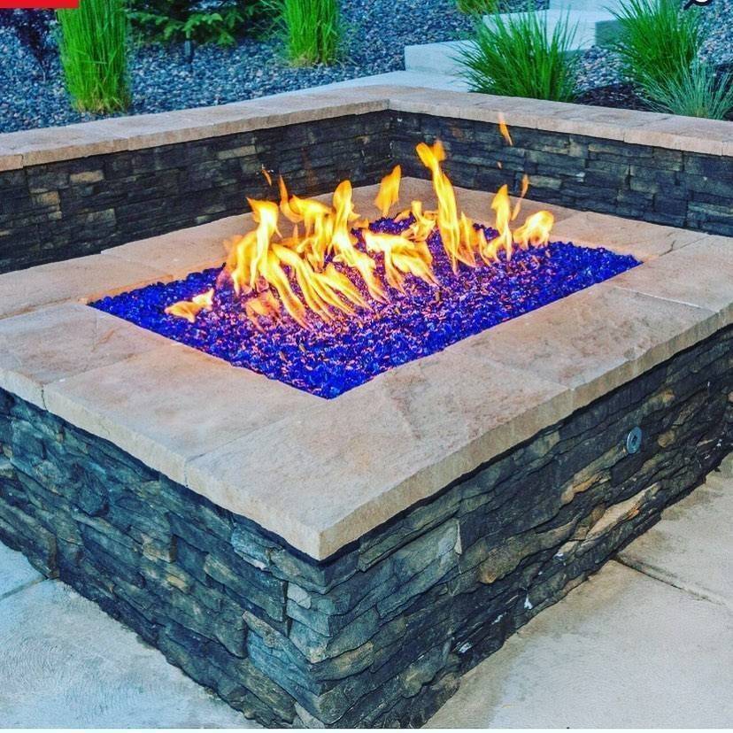 Turquoise Fire Pit Glass - Outdoor Fire and Patio