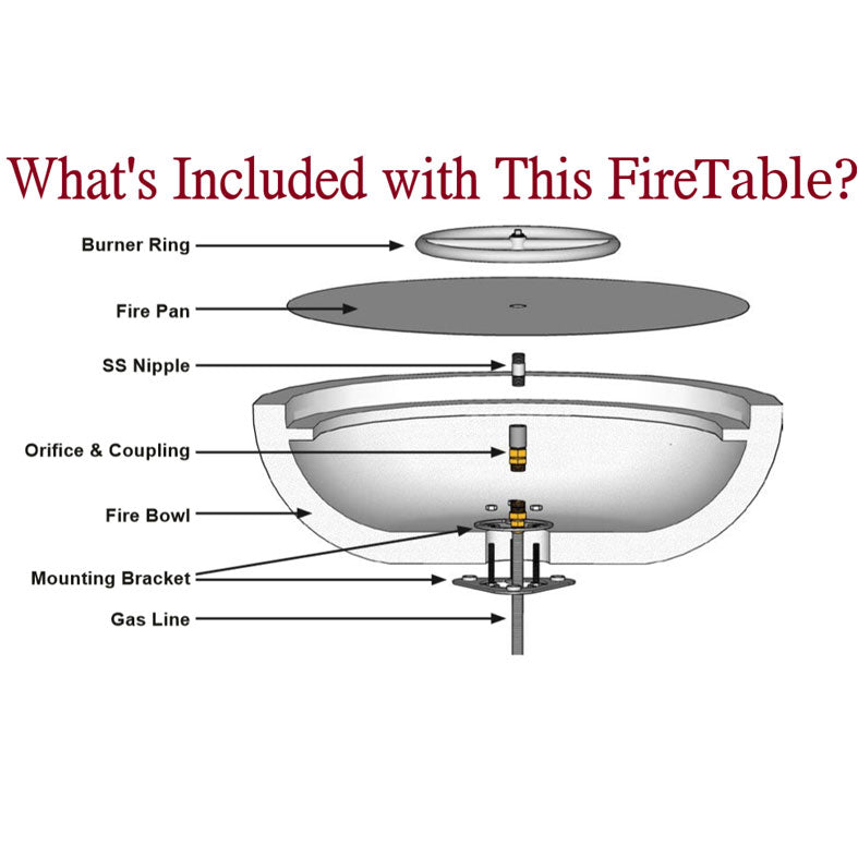 Regal Rectangular Fire Pit Table