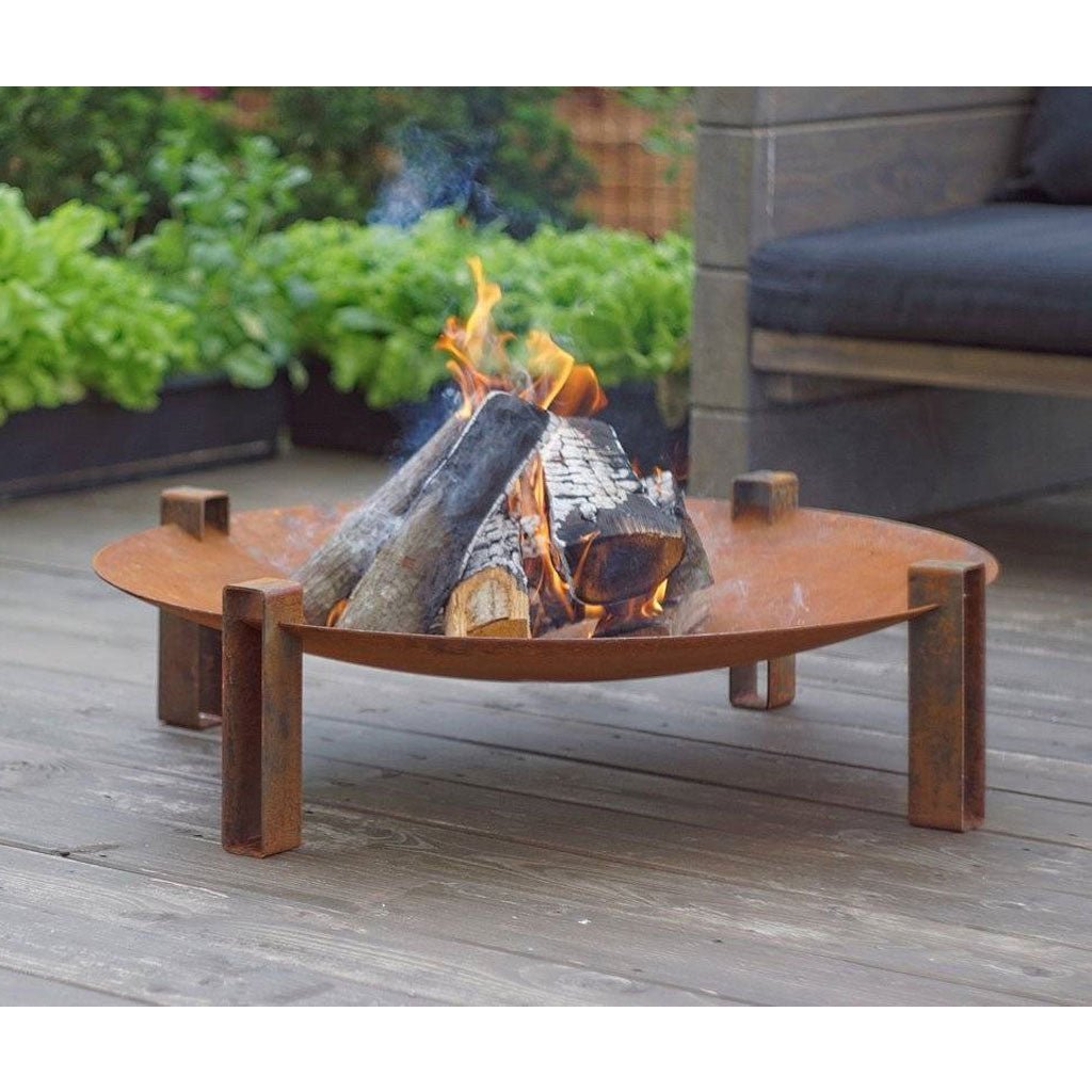 Wood Fire Pit Alna | Rusting Steel - Outdoor Fire and Patio