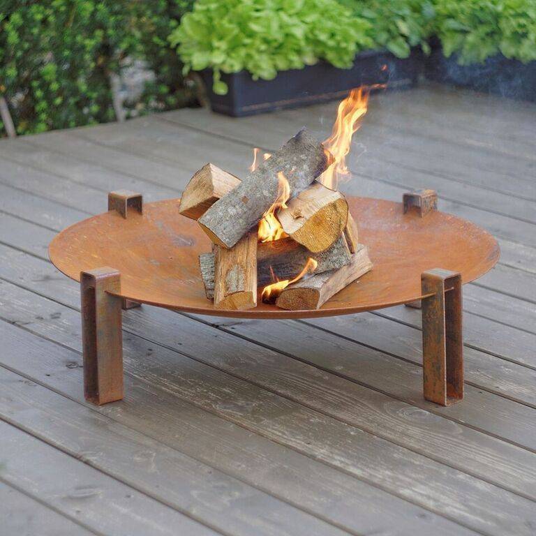 Wood Fire Pit Alna | Rusting Steel - Outdoor Fire and Patio