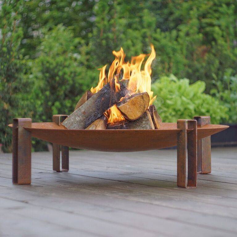 Wood Fire Pit Alna | Rusting Steel - Outdoor Fire and Patio