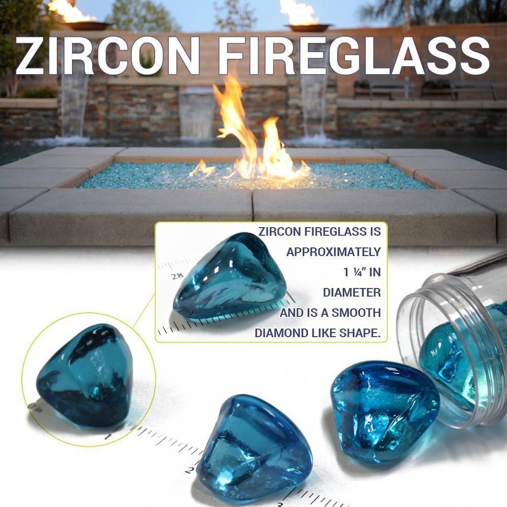 Powder Blue Luster Zircon Fire Glass